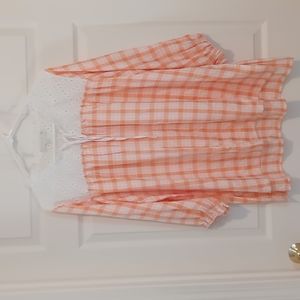 Suzanne Betro Weekend bright summer top with eyelet yoke like new size 1X